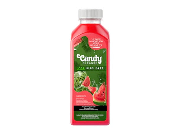 Candy Cleanse 1 day detox cleanse drink with watermelon and detox ingredients for energy boost